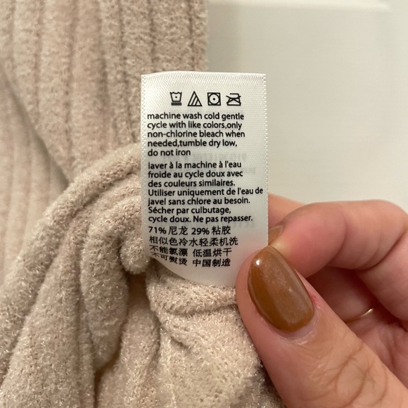 Barefoot Dreams CozyChic Ultra Lite Rib Square Neck Midi Dress - Bisque (M) - Picture 11 of 11